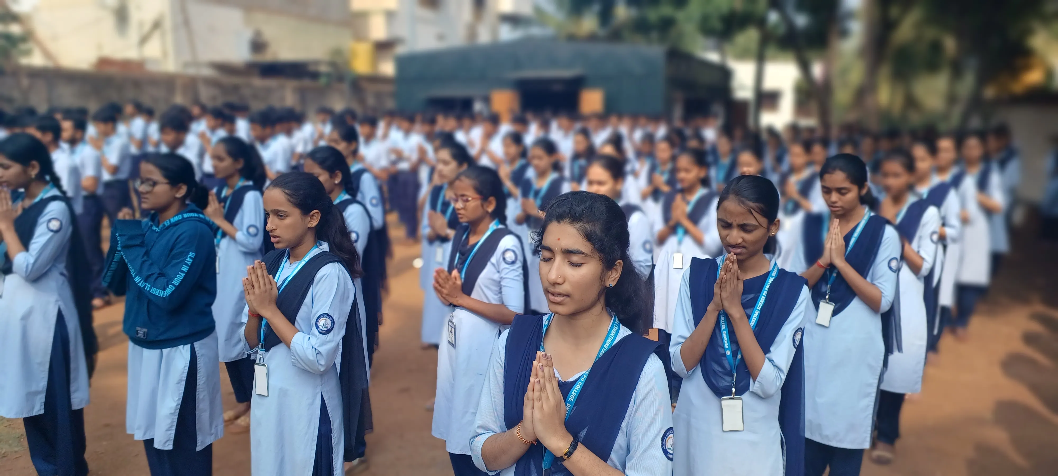Morning Student Assembly at Arjuna Science PU College Dharwad